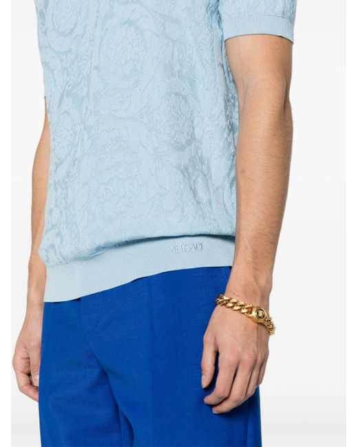 Versace T-shirt Met Jacquard in het Blue voor heren
