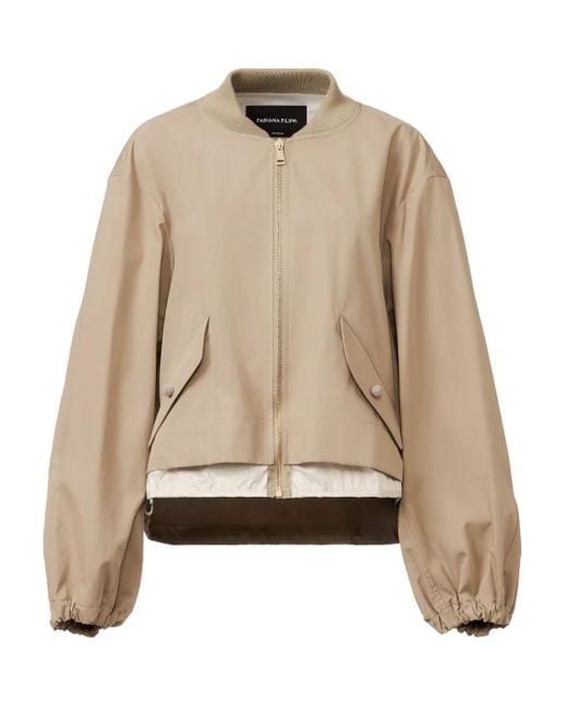 Fabiana Filippi Natural Balloon-Sleeve Cropped Jacket