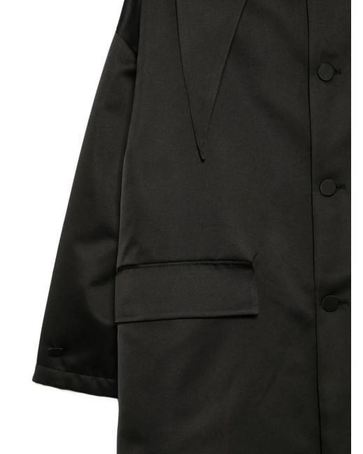 Plan C Black Concealed-Button Coat