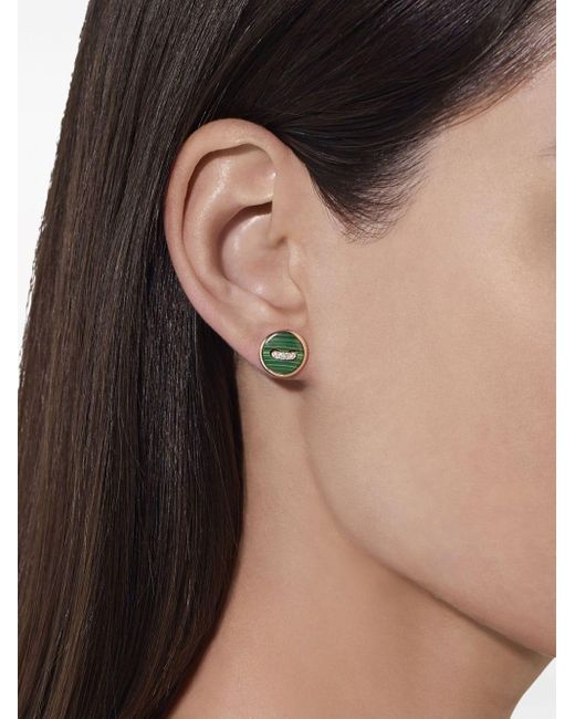 Pomellato Green 18kt Rose Gold Pom-pom Dot Diamond Earrings