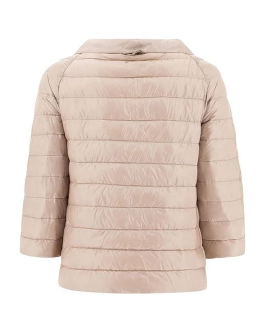 Herno Natural Rosa Gepolsterte Bootshalsjacke
