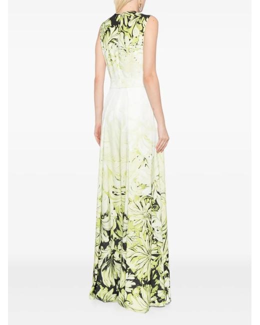 Saiid Kobeisy Metallic Printed Crepe Jumpsuit