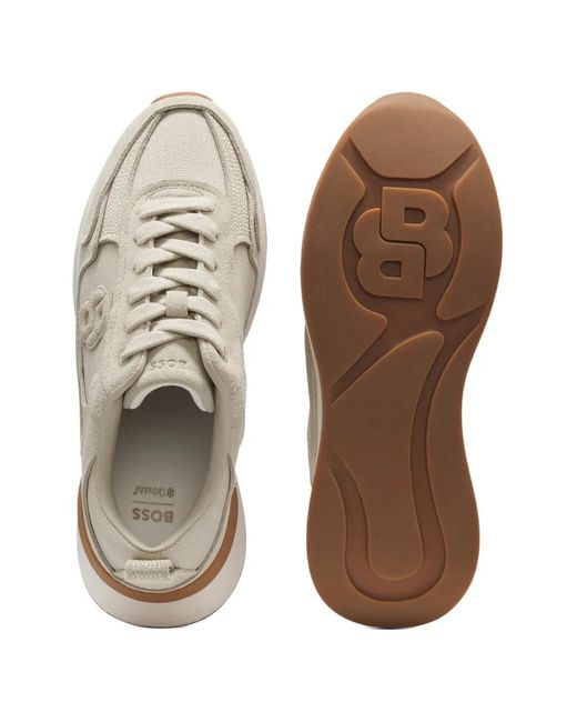 Baskets Double B À Patch Logo Boss en coloris White