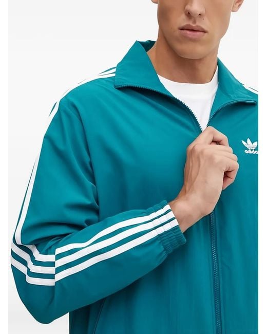 Adidas Blue Logo-Embroidered Jacket for men