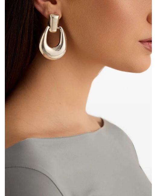 Elle Macpherson White Elvira Oval-Shaped Earrings