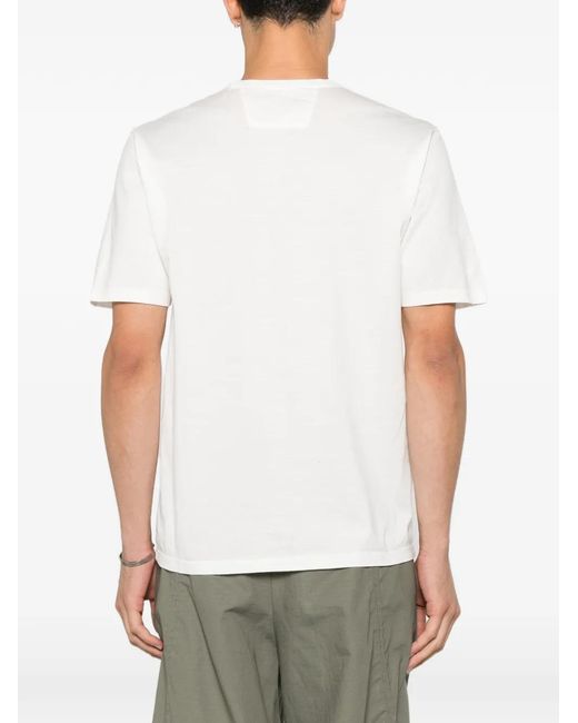 C P Company White Logo-Patch Jersey T-Shirt for men