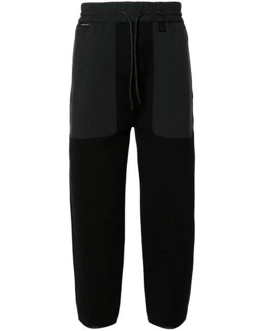 Moncler Black Tricot Cotton Track Pants for men