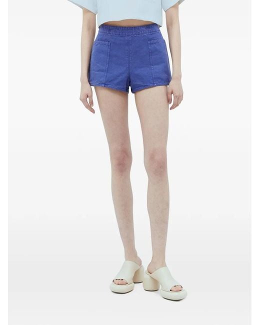 Max Mara Blue Patch-Pocket Shorts