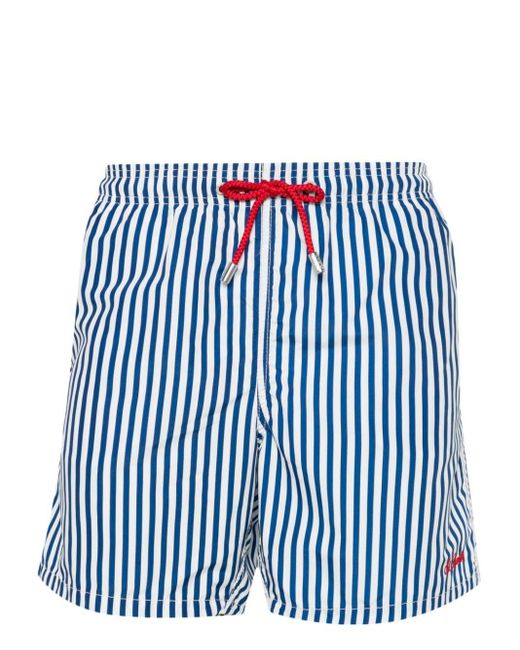 Mc2 Saint Barth Blue Logo-embroidered Swim Shorts for men