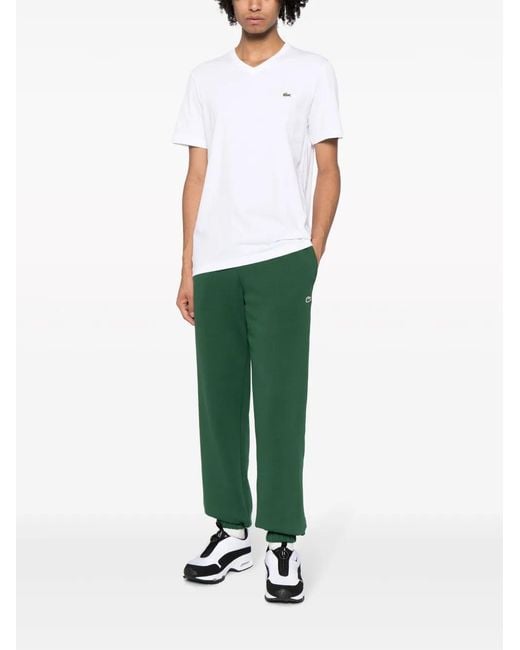 Lacoste Green Logo-Patch Cotton-Blend Track Pants for men