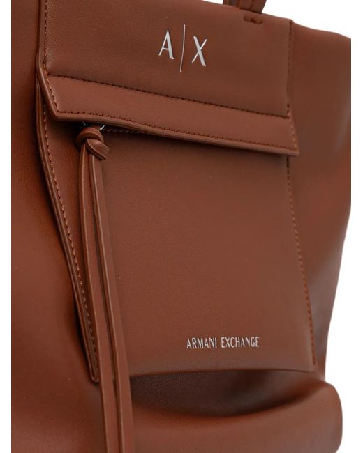 ARMANI EXCHANGE Brown Logo-Detail Shoulder Bag