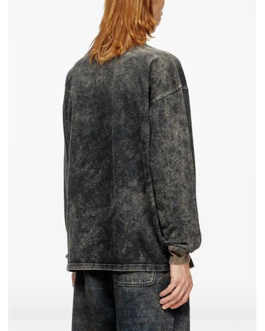 DIESEL Gray T-Boxt-Ls-T3 Acid-Wash Long-Sleeve T-Shirt for men