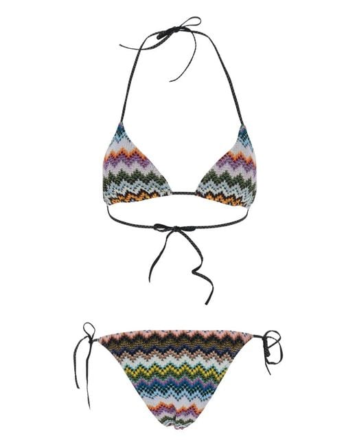 Missoni White Chevron-Design Bikini Set