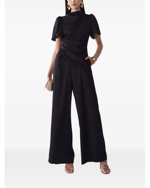 Willa Blue Pika Draped-Waist Jumpsuit