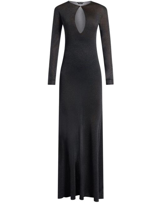 Vestido largo semitranslúcido con abertura Tom Ford de color Black