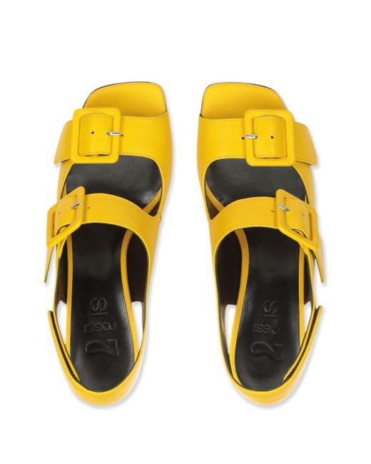 Sergio Rossi Yellow Si Rossi 90mm Leather Sandals
