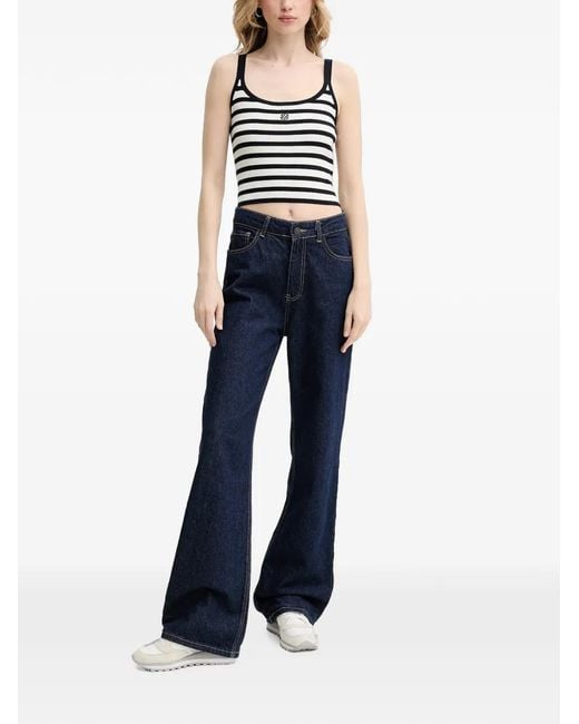 From Future Blue Striped Top