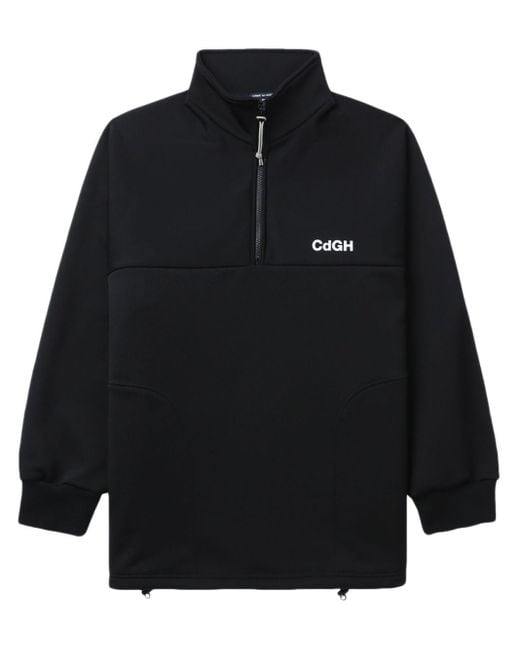 Comme des Garçons Black Logo-print Quarter-zip Sweatshirt for men