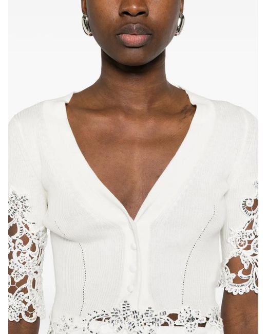 Ermanno Scervino White Cardigan mit Spitze