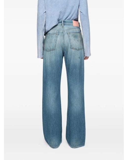Acne Jeans Met Patchdetail in het Blue