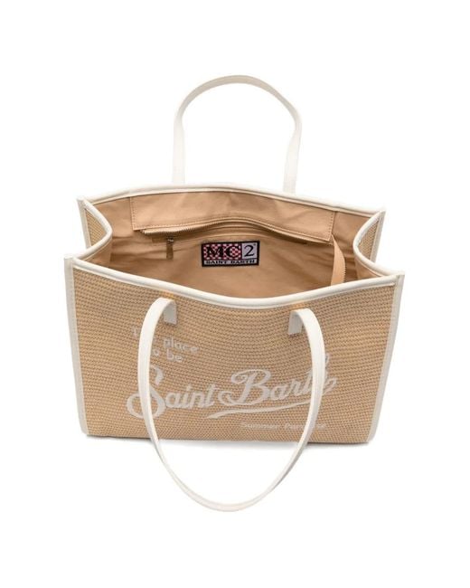 Mc2 Saint Barth Natural Vivian Logo-Embroidered Tote Bag