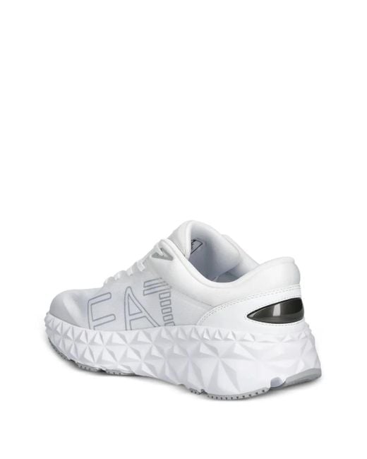 EA7 White Logo-Detail Sneakers