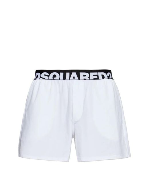 DSquared² White Logo-Waistband Boxers for men
