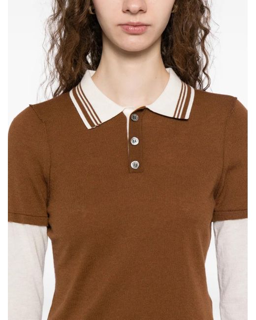 CUDDLEUP Brown Long-Sleeve Polo Top