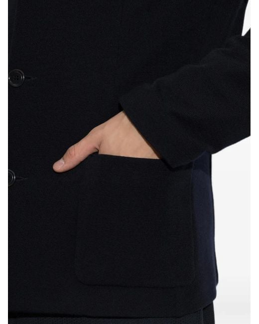 Giorgio Armani Black Notched-Lapel Patch-Pocket Blazer for men