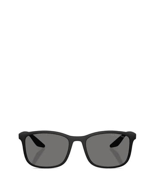 Prada Linea Rossa Gray Square-Frame Sunglasses