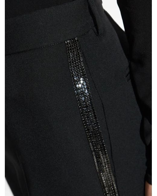 Versace Black Embellished-Trim Tailored Trousers