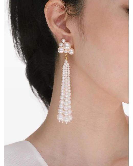Jennifer Behr White Charlena Earrings