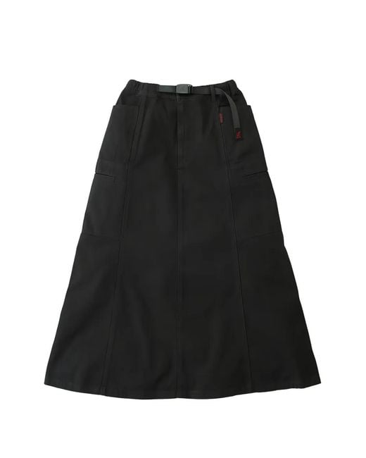 Gramicci Black Voyager Panelled Midi Skirt