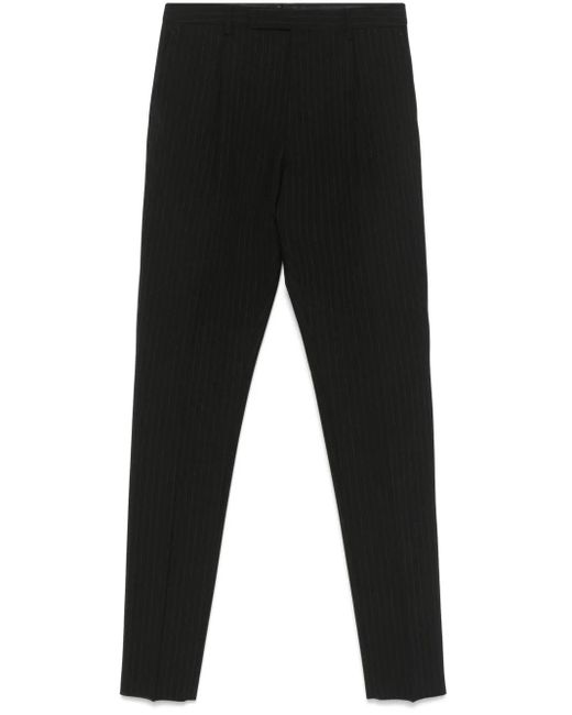Lardini Black Pinstriped Trousers for men