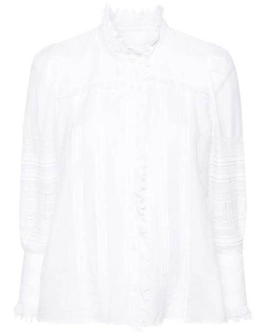 Zadig & Voltaire White Trevy Pintuck-Detailing Shirt