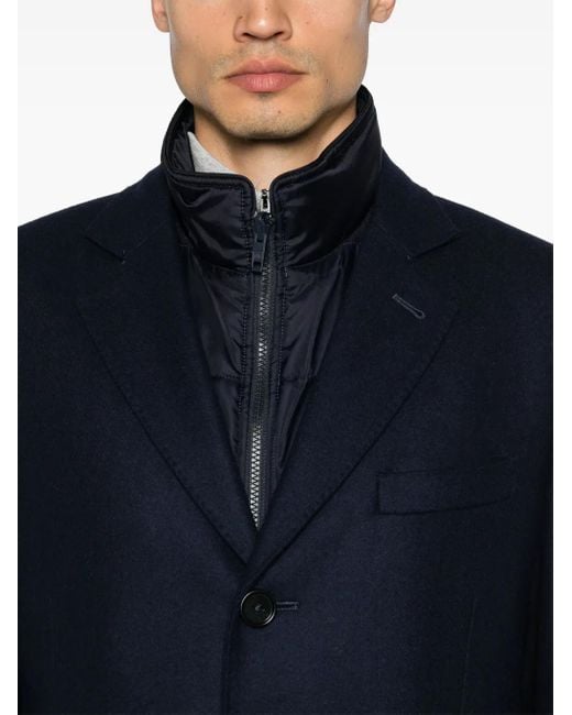 Fay Blue Layered Coat for men