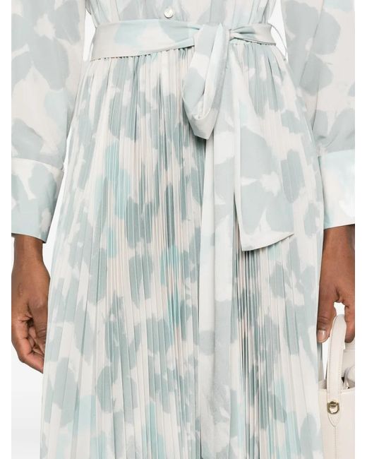 ROSSO35 White Pleated Midi Dress