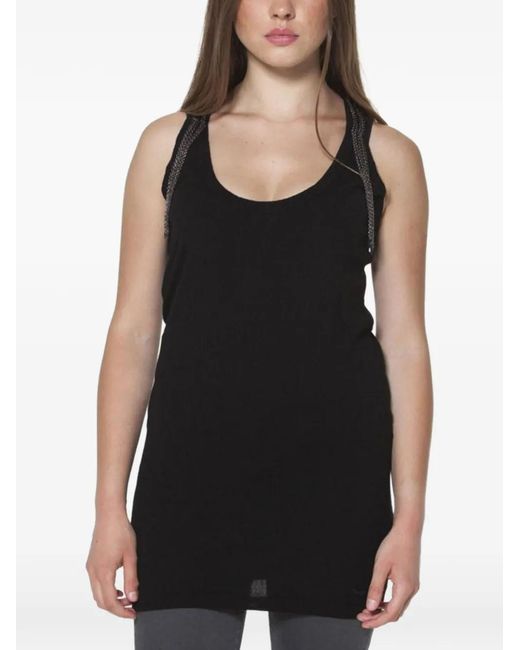 Fred Perry Black Chain-Link Tank Top