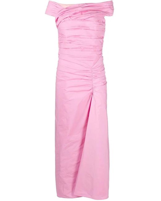 DSquared² Pink Ruched Off-Shoulder Dress