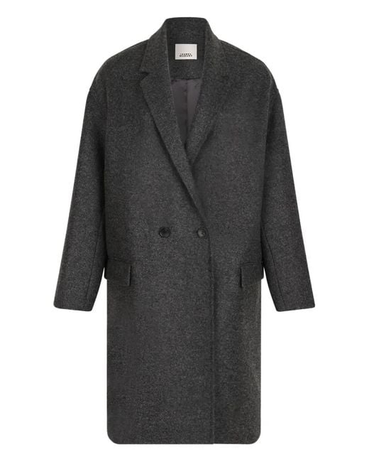 Isabel Marant Gray Double-Breasted Wool Coat
