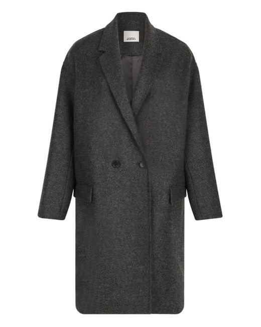 Isabel Marant Gray Double-Breasted Wool Coat