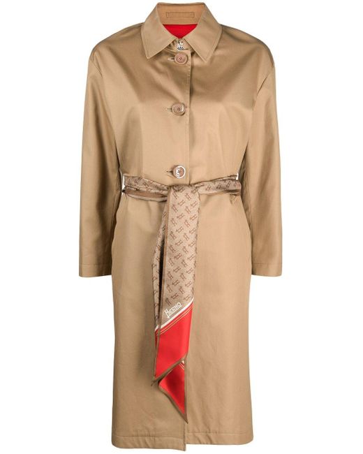 Herno Natural Scarf Detail Trench Coat