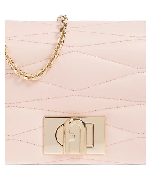 Bandolera 1927 mini acolchada con cadena Furla de color Pink