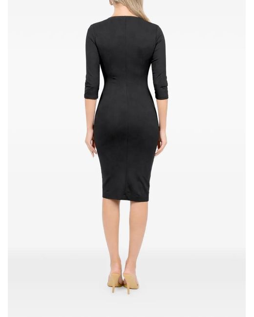 ROSERRY Black Chelsea Zip-Detail Midi Dress
