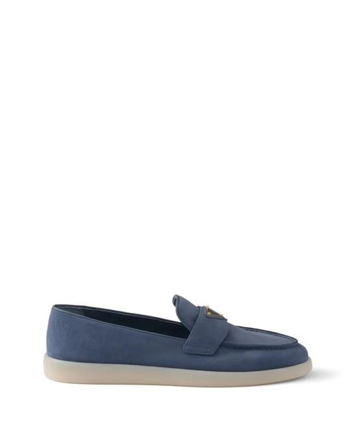 Prada Blue Nubuck Loafers