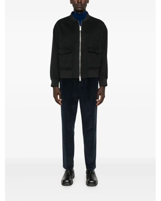 Cellar Door Black Drawstring Corduroy Trousers for men