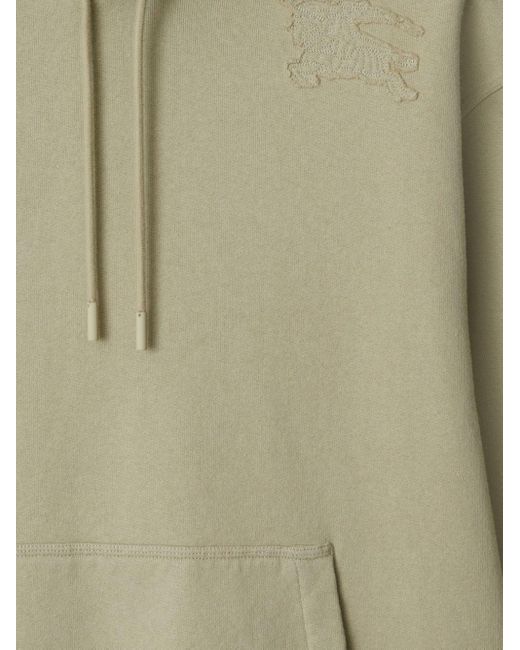 Burberry Green Ekd-embroidery Cotton Hoodie for men