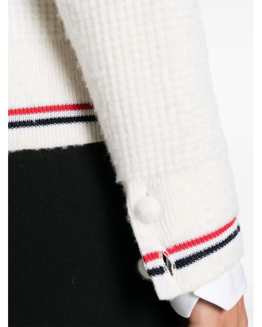 Cárdigan con detalle de rayas RWB Thom Browne de color White