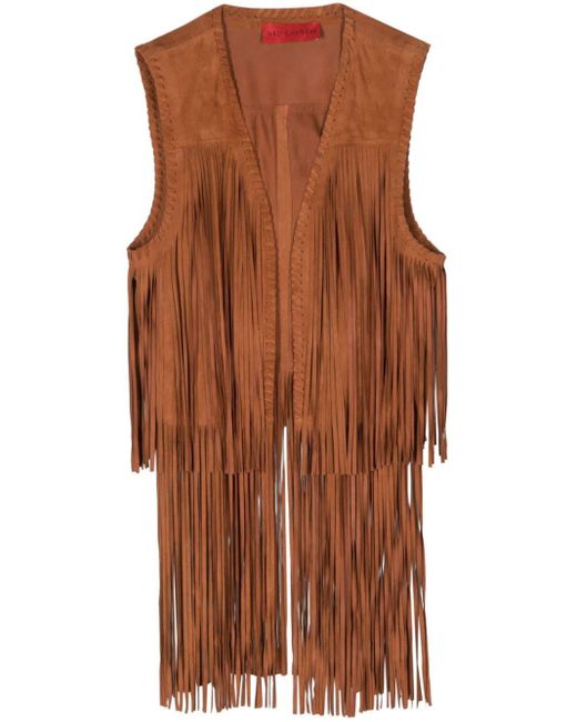 Wild Cashmere Brown Fringed Leather Vest