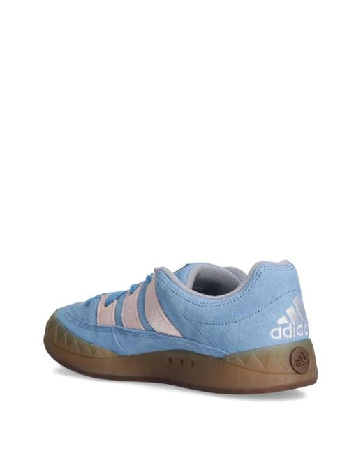 Adidas Blue Suede Three-Stripe Trainers